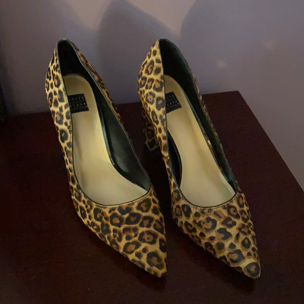 WHBM leopard thick heels!